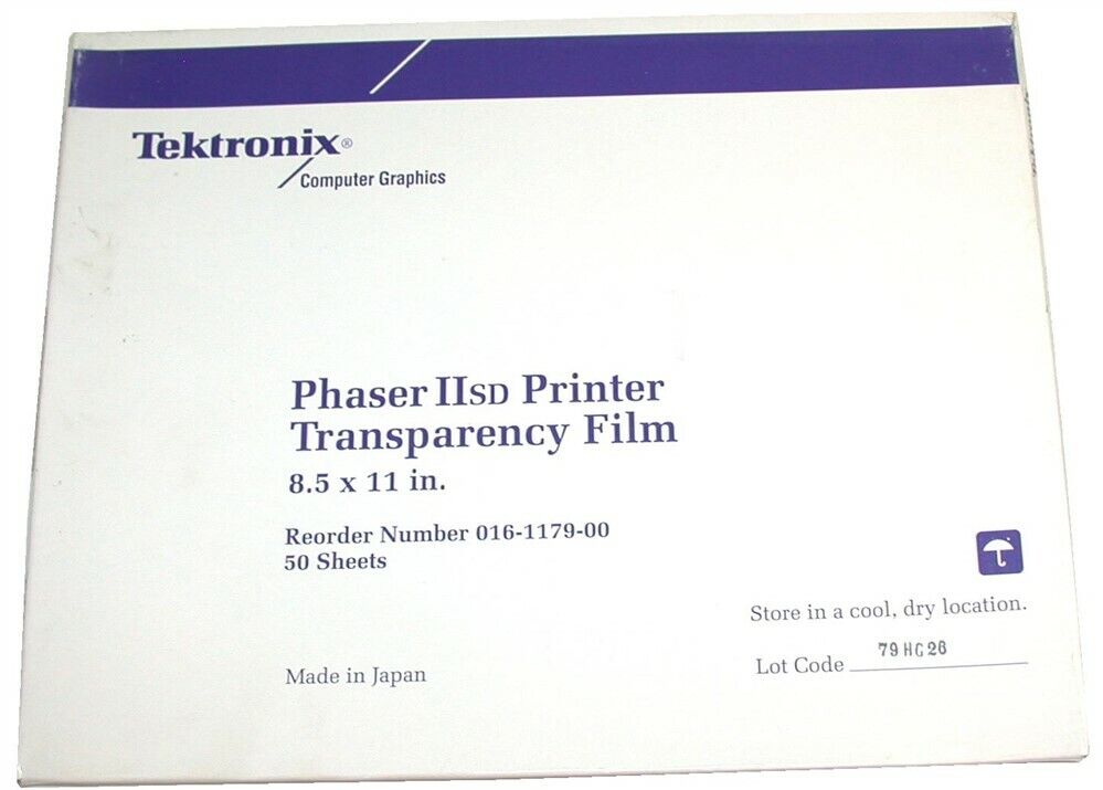 Up To 11 New Tektronix Phaser Iisd Transparency Film 8.5" X 11" 016-1179-00