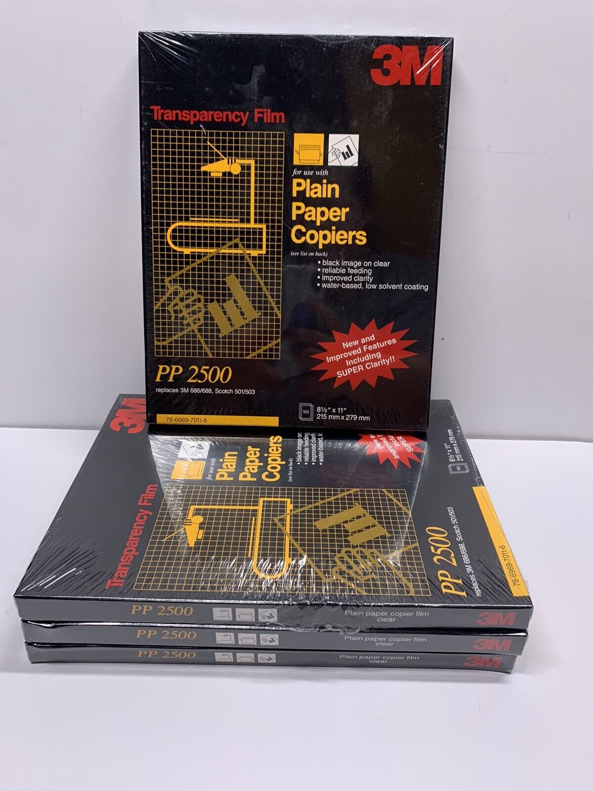 3m Transparency Film For Copiers 100 Sheets 8.5"x11" New Sealed Pp2500 4 Boxes